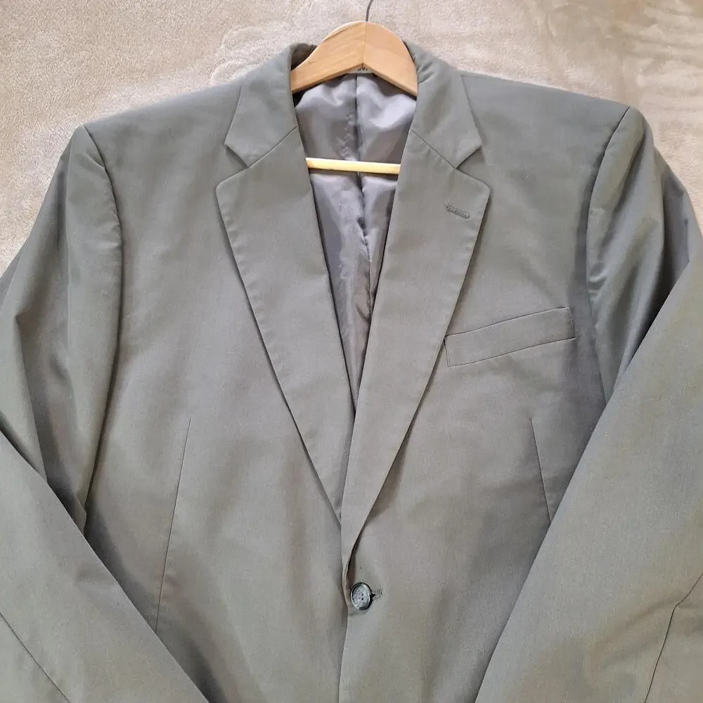 Jos A Bank Sport Coat Mens 46 Long Green Solid Single Vent 2 Button Jacket